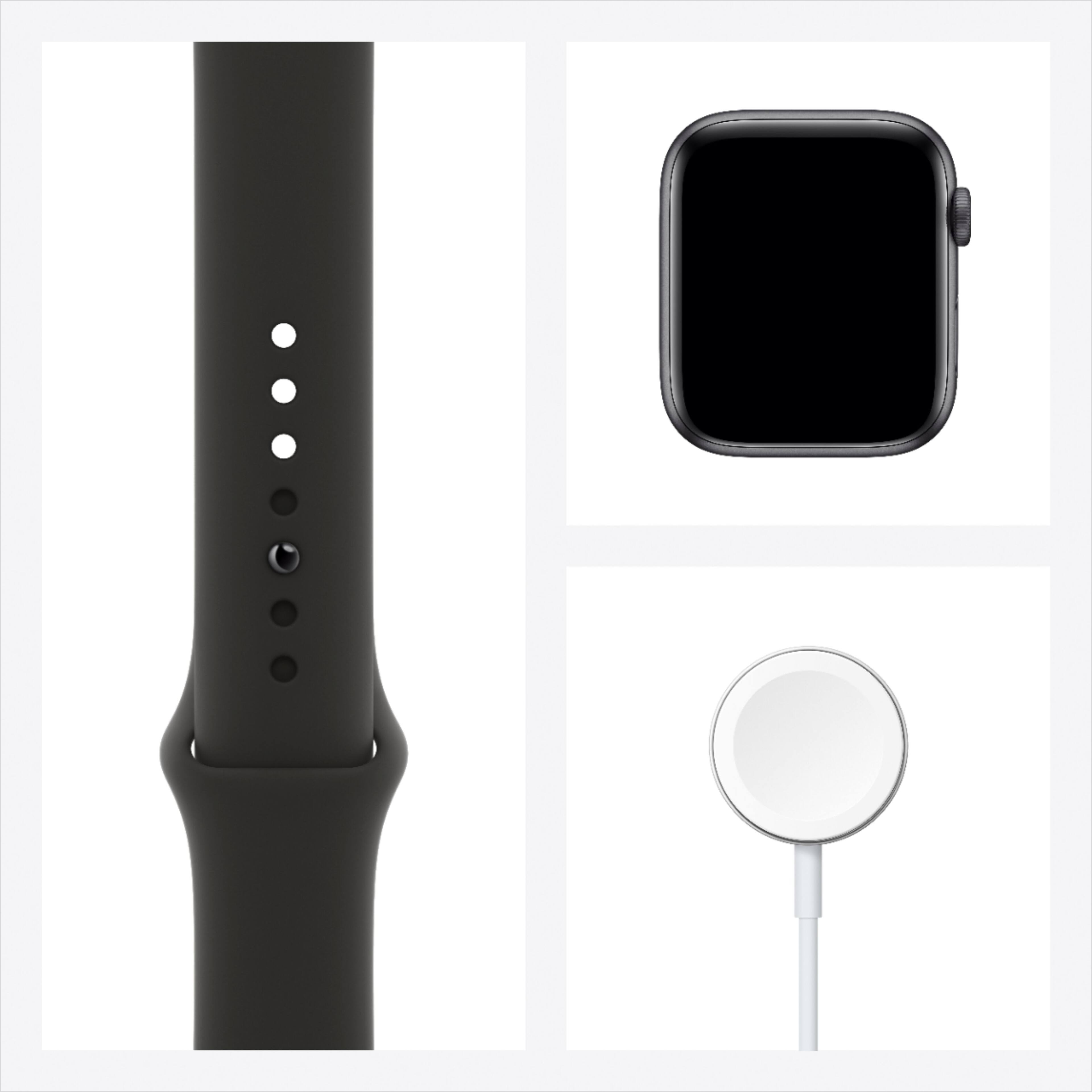 Apple Watch Series 6 (GPS + Cellular) 44mm Aluminum Case with Black Sport  Band Space Gray M07H3LL/A - Best Buy