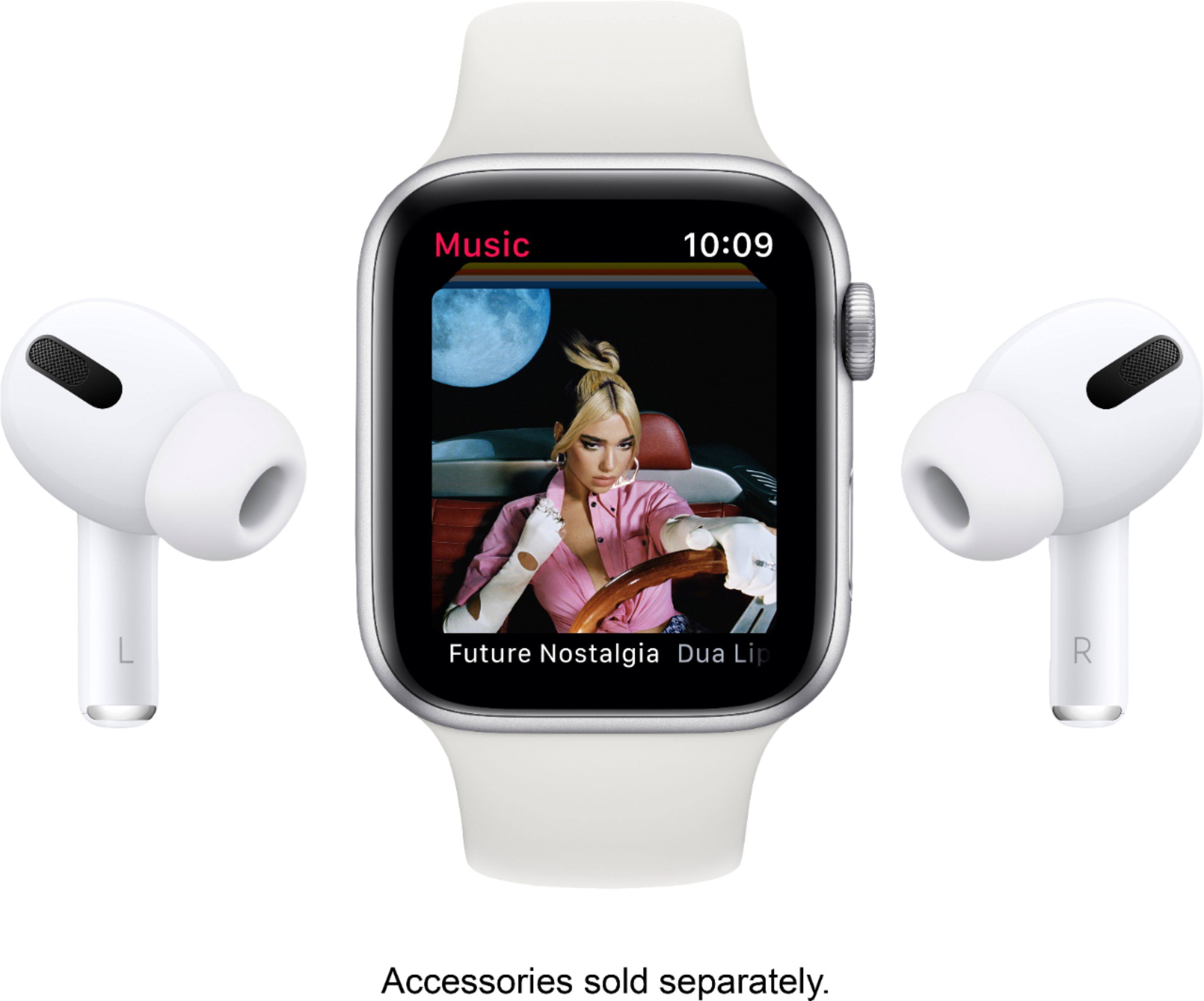 Alt View 16. Apple - Apple Watch Series 6 (GPS + Cellular) 44mm Gold Stainless Steel Case with Cyprus Green Sport Band.