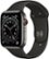 Front Zoom. Apple Watch Series 6 (GPS + Cellular) 44mm Graphite Stainless Steel Case with Black Sport Band - Space Gray.