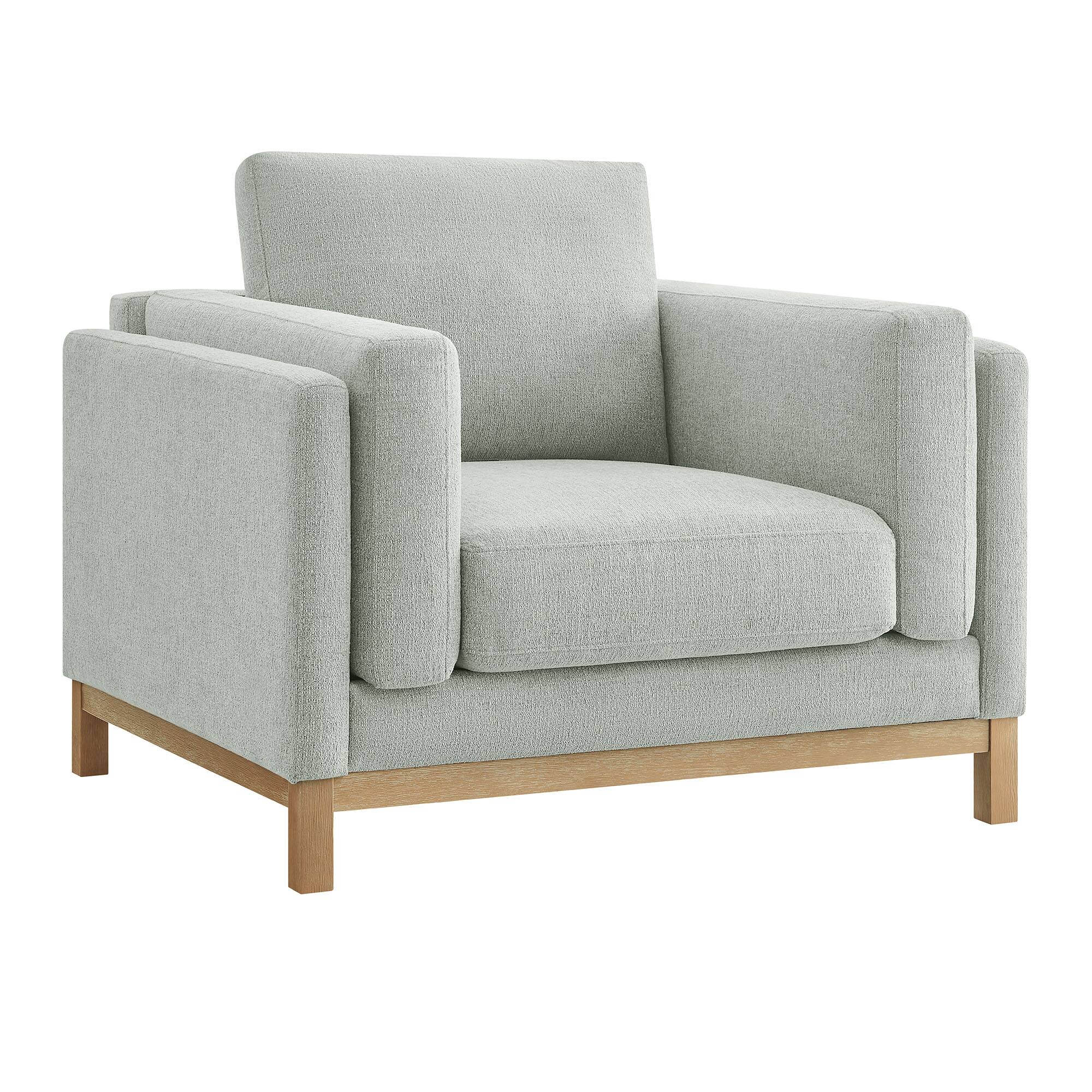 Angle. Modway - Roscoe Upholstered Armchair - Mist.