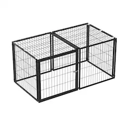 Runesay - Black 48" Large Indoor Dog Pet Cage Dog Kennel for Medium Dogs Puppy Dog Playpen with Top