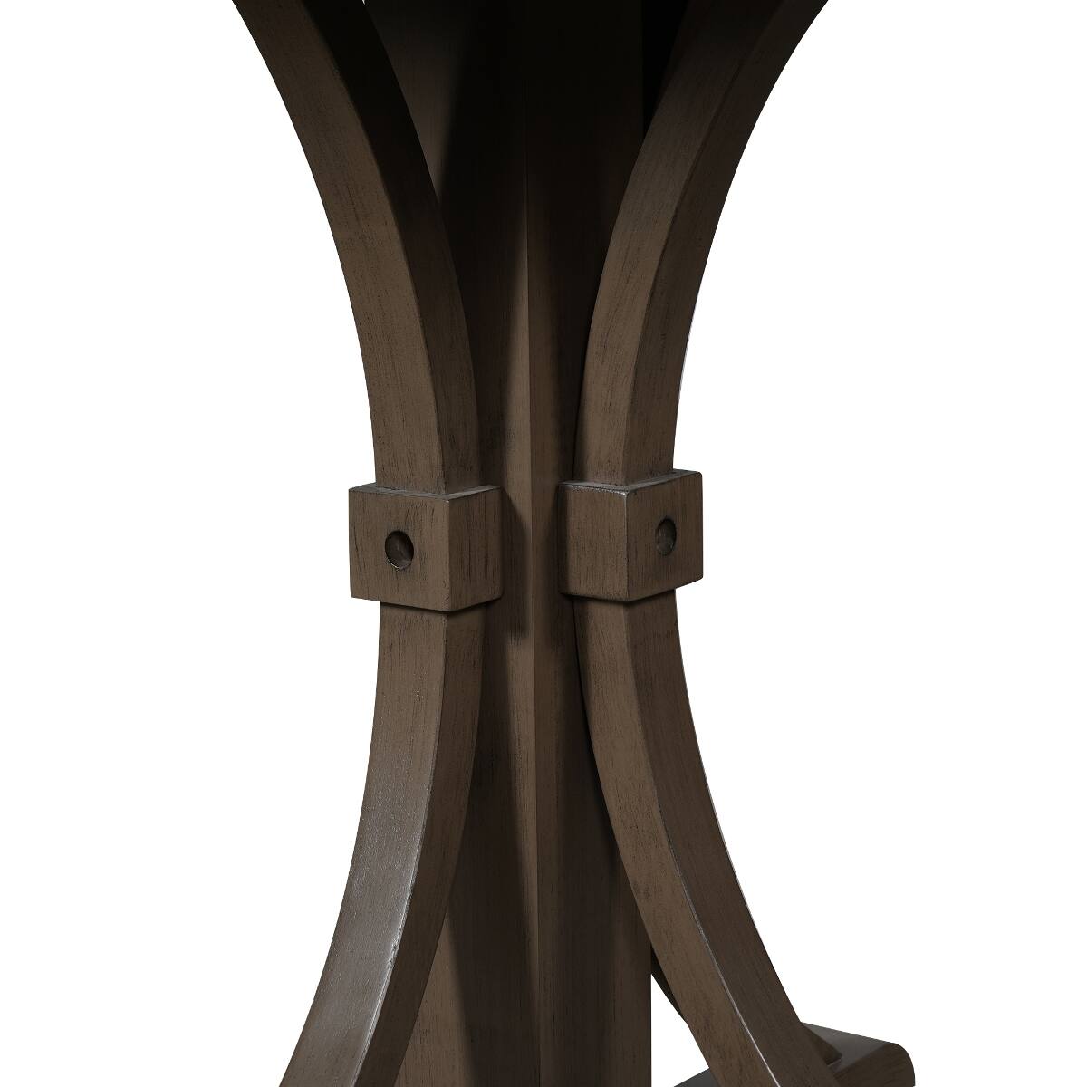 Alt View 8. Loheer - Loheer 60 Inch Dining Table for 6, Rustic Farmhouse Espresso Table with Curved Trestle Base - Espresso.