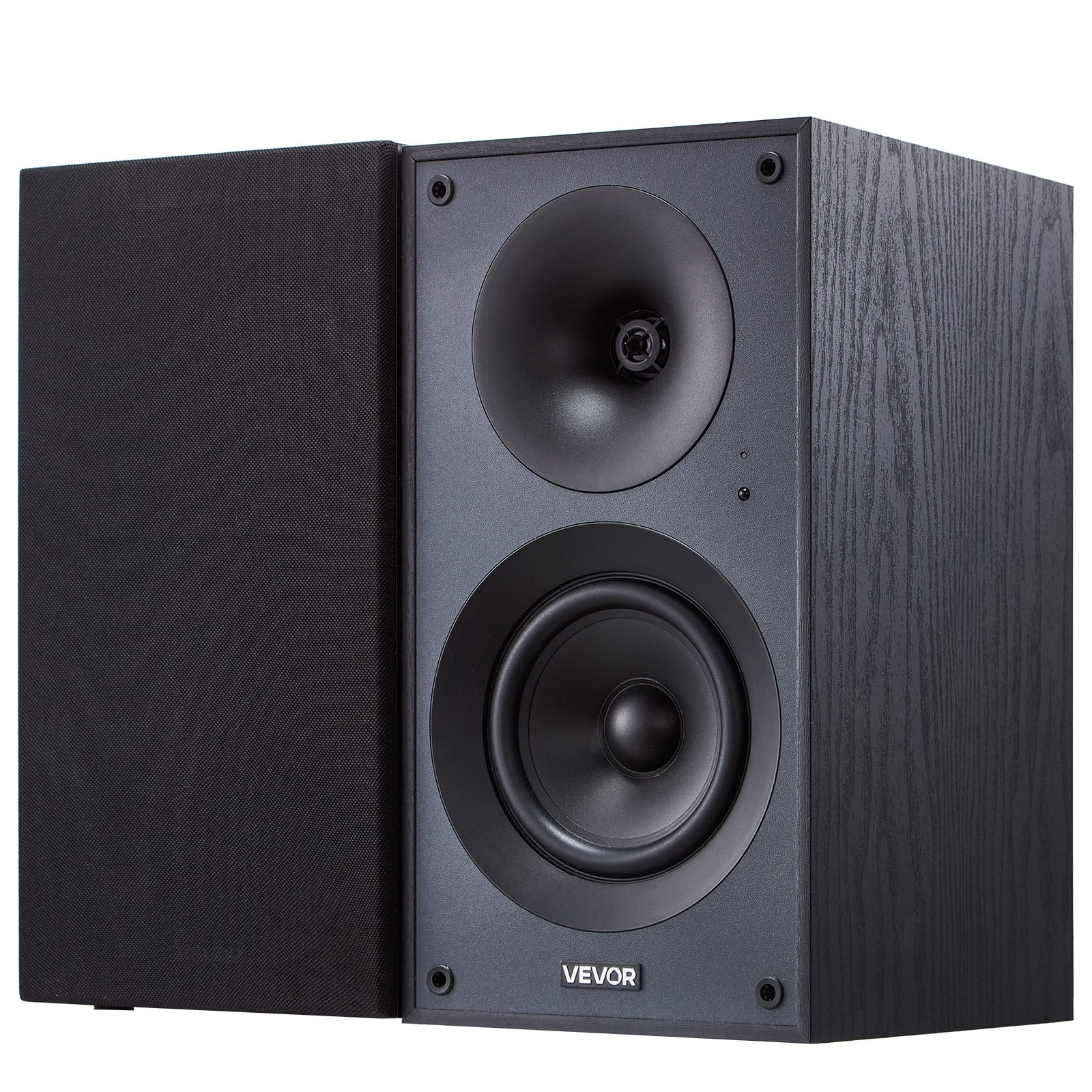 VEVOR - 25W x 2, Active Studio Monitor Speaker with 5.25 Inch Woofer, Bluetooth/RCA/Coaxial/Optical/USB/Subwoofer Connection - Black