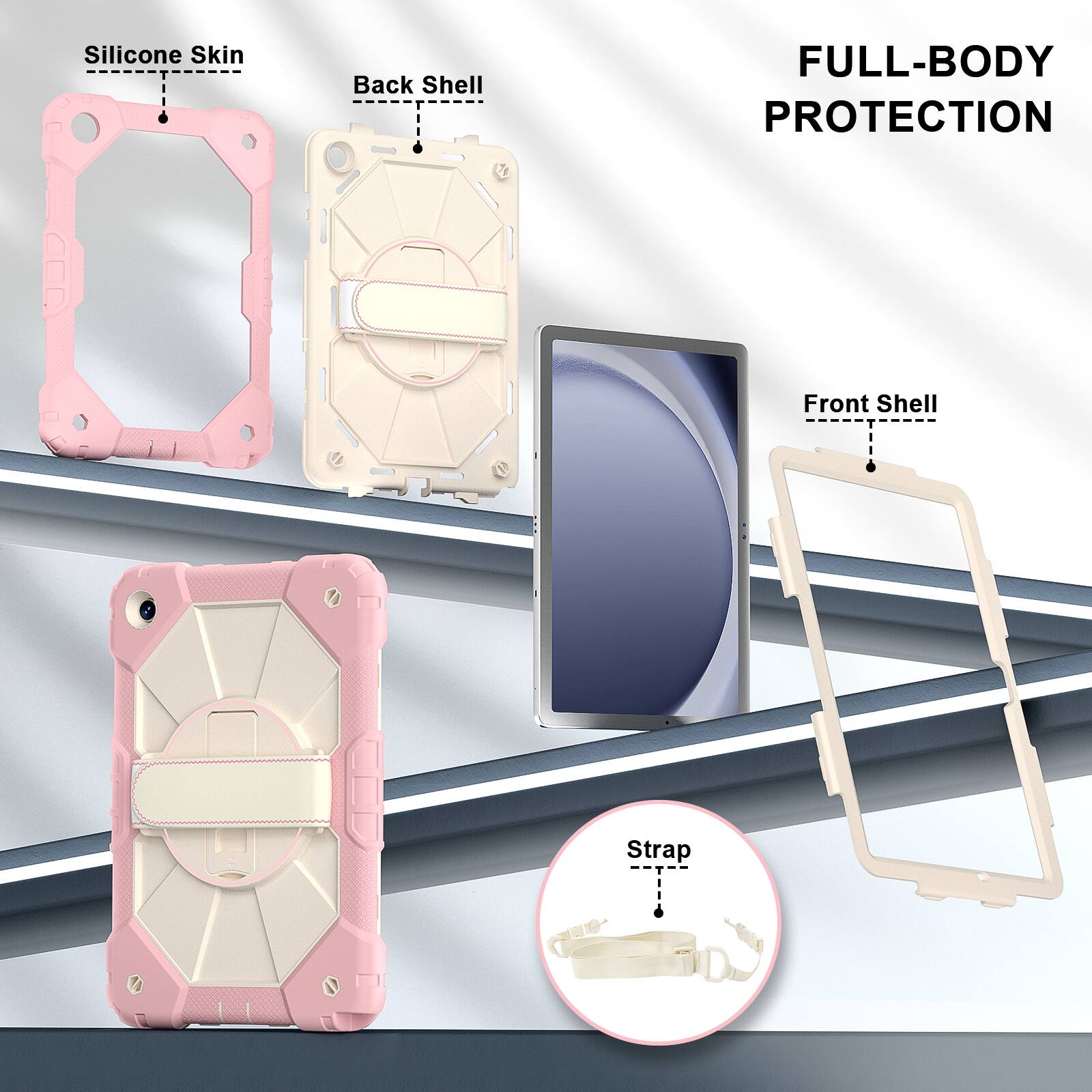 Silicone Skin  
Back Shell  
FULL-BODY PROTECTION  
Front Shell  
Strap