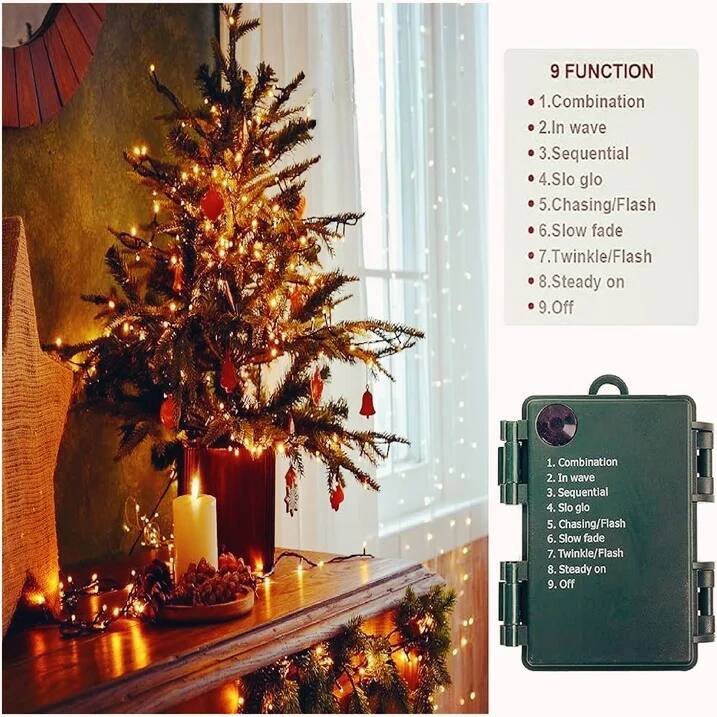 9 FUNCTION  
1. Combination  
2. In wave  
3. Sequential  
4. Slo glo  
5. Chasing/Flash  
6. Slow fade  
7. Twinkle/Flash  
8. Steady on  
9. Off