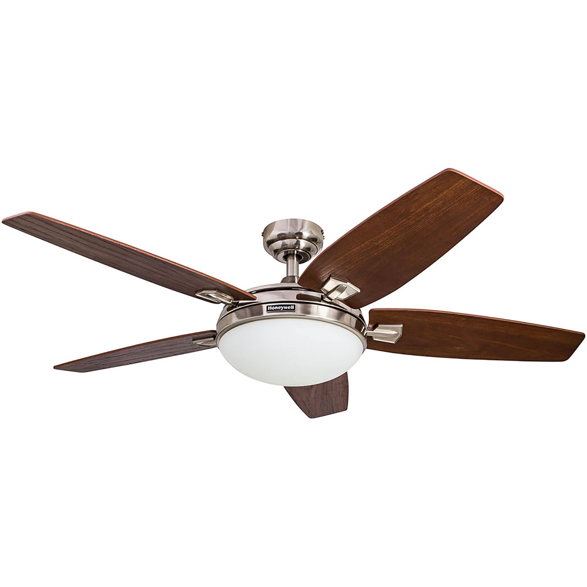 Alt View 7. Honeywell - Honeywell Carmel Ceiling Fan, Quiet Motor & Remote Control, 48", Brushed Nickel - Brushed Nickel.