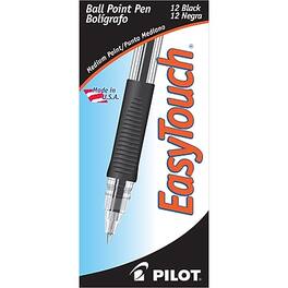 Pilot - EasyTouch Ballpoint Pens, Medium Point, Dozen - Black Ink