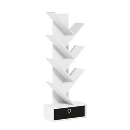 FurniFact - Engineered Wood bookcase with sleek design and sturdy construction - White/Black