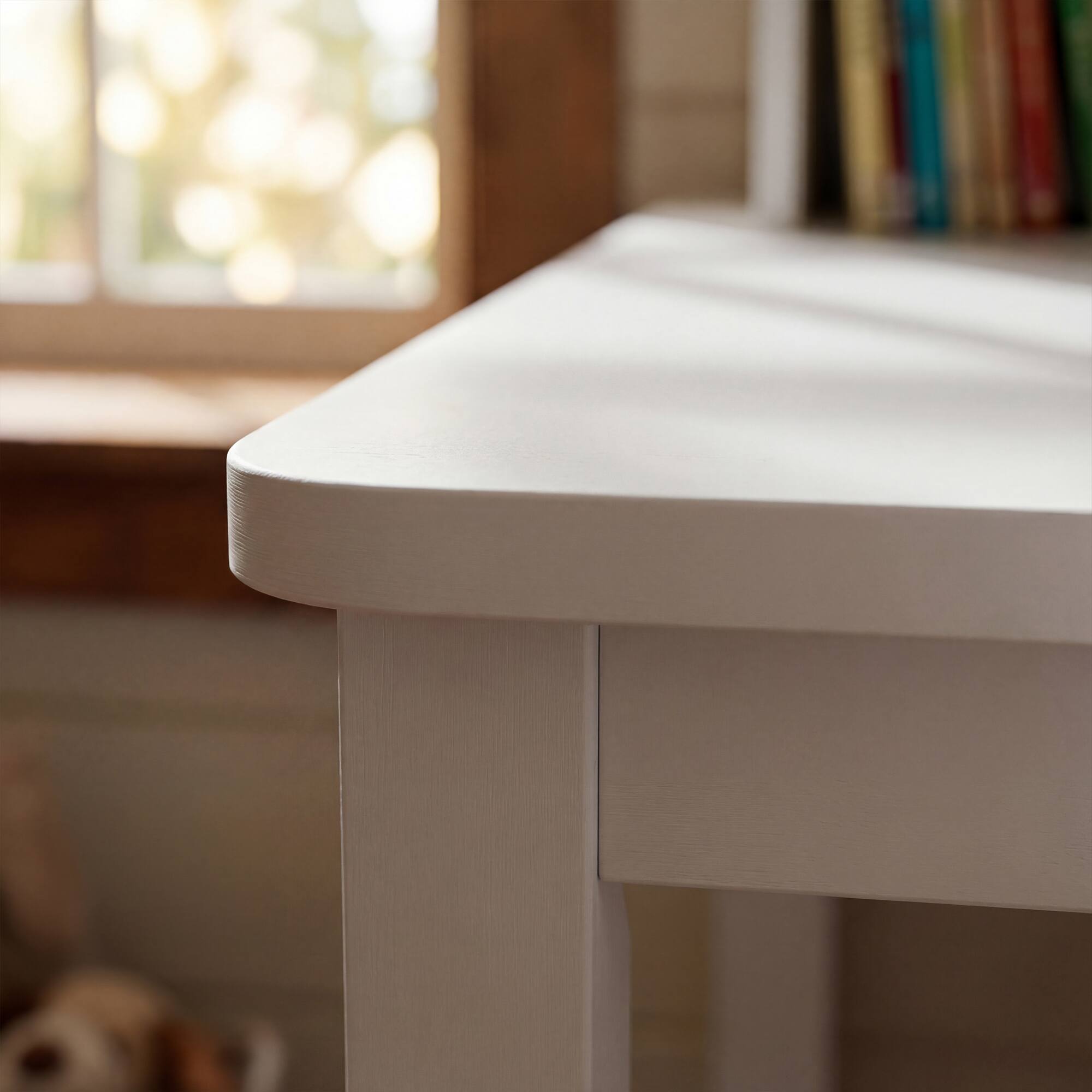 Alt View 7. Famapy - Kids Solid Wood Desk & Chair Set – Height Adjustable with Tiltable Tabletop, Storage for Study, Drawing, Reading - White.