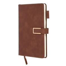 Front. Unique Bargains - Lined Journal Notebook 8.3x5.7", A5 100 Pages 80GSM Soft PU Leather Daily Journal with Magnetic Closure - Brown.