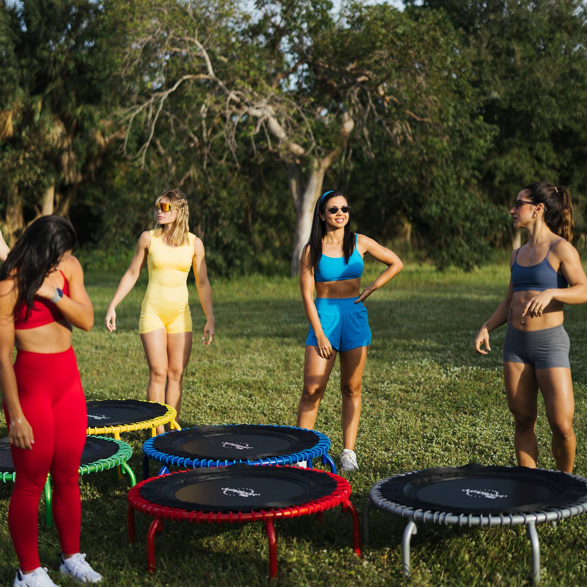 Alt View 5. JumpSport - JumpSport 350 PRO Fitness Trampoline, Cardio Workout Equipment, 39 Inch, Ignite - Red.