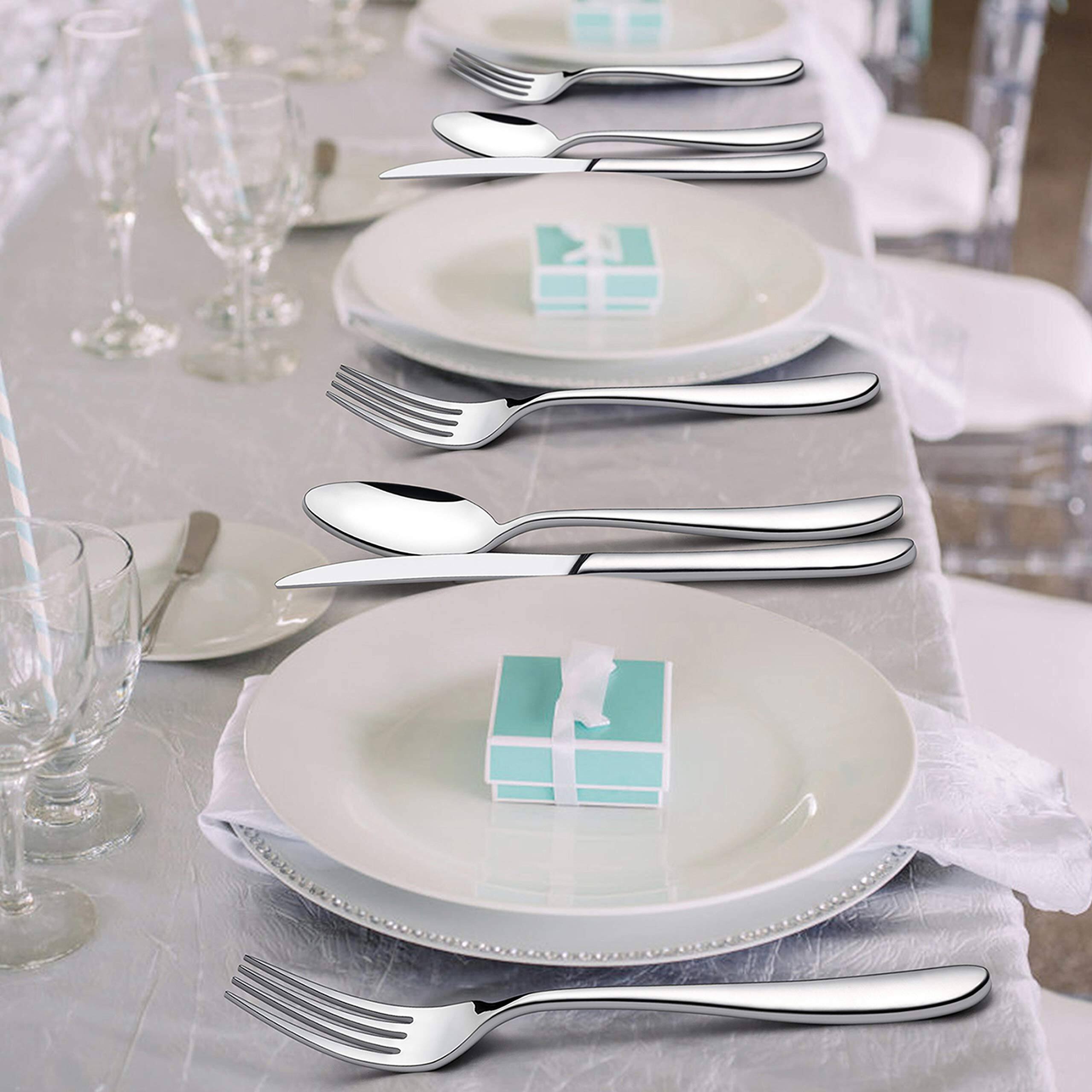 Alt View 1. Dazzed Corner - 40-Piece Heavy Duty Stainless Steel Silverware Set for 8 - NY8Z5HP.