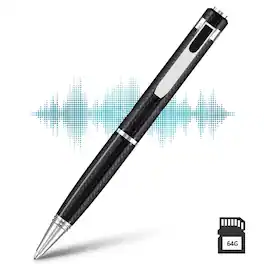 Cluzine - Digital Voice Recorder, Portable HD Noise Reduction USB Audio Recorder, WAV Format for Business Meeting Lawyer Student - Black