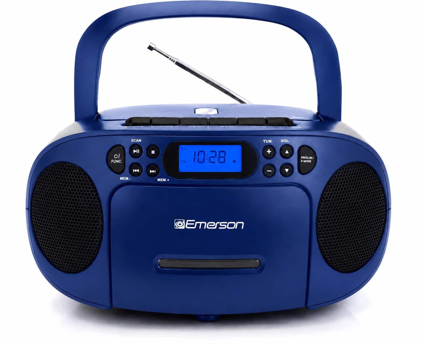 01 FUNC. SCAN I [44 P CO M 10:28 TUN. + I VOL. PRODJ/MU - MODE MEM- MEM. Emerson