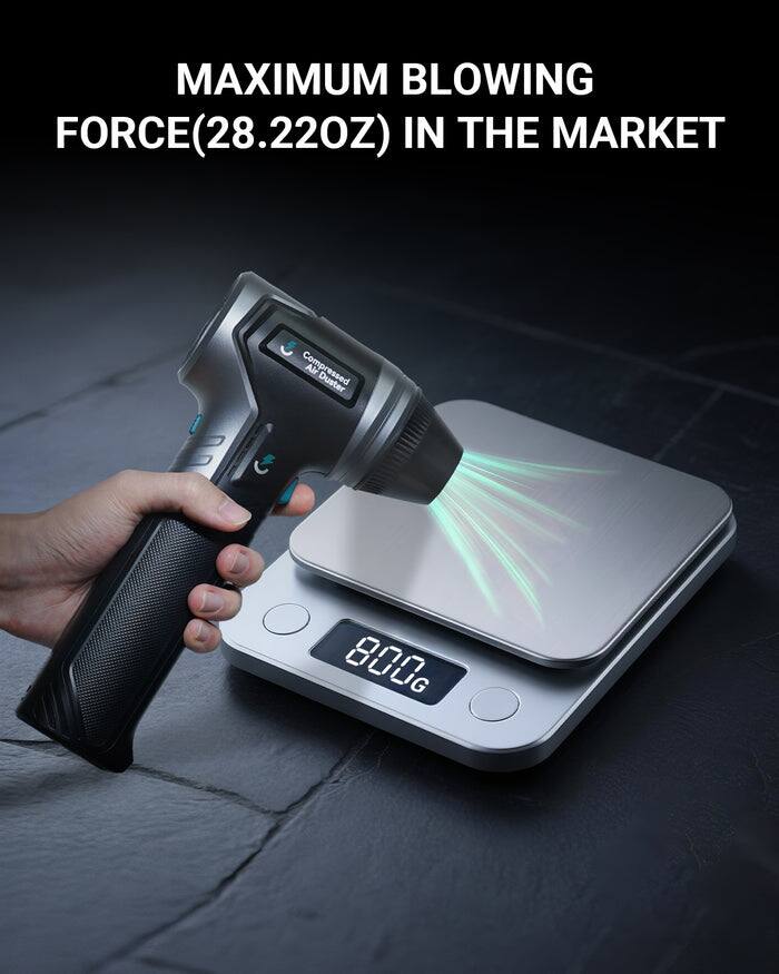 MAXIMUM BLOWING FORCE (28.22OZ) IN THE MARKET  
Compressed Air Duster 800G