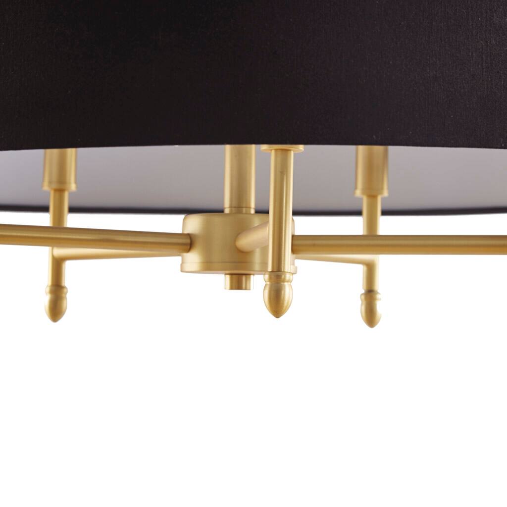 Angle. Tiramisubest - 5-Light Drum Shade Chandelier with Adjustble Height, Sloped Ceiling Compatible, Modern Chandelier Light, Gold/Black - Black.