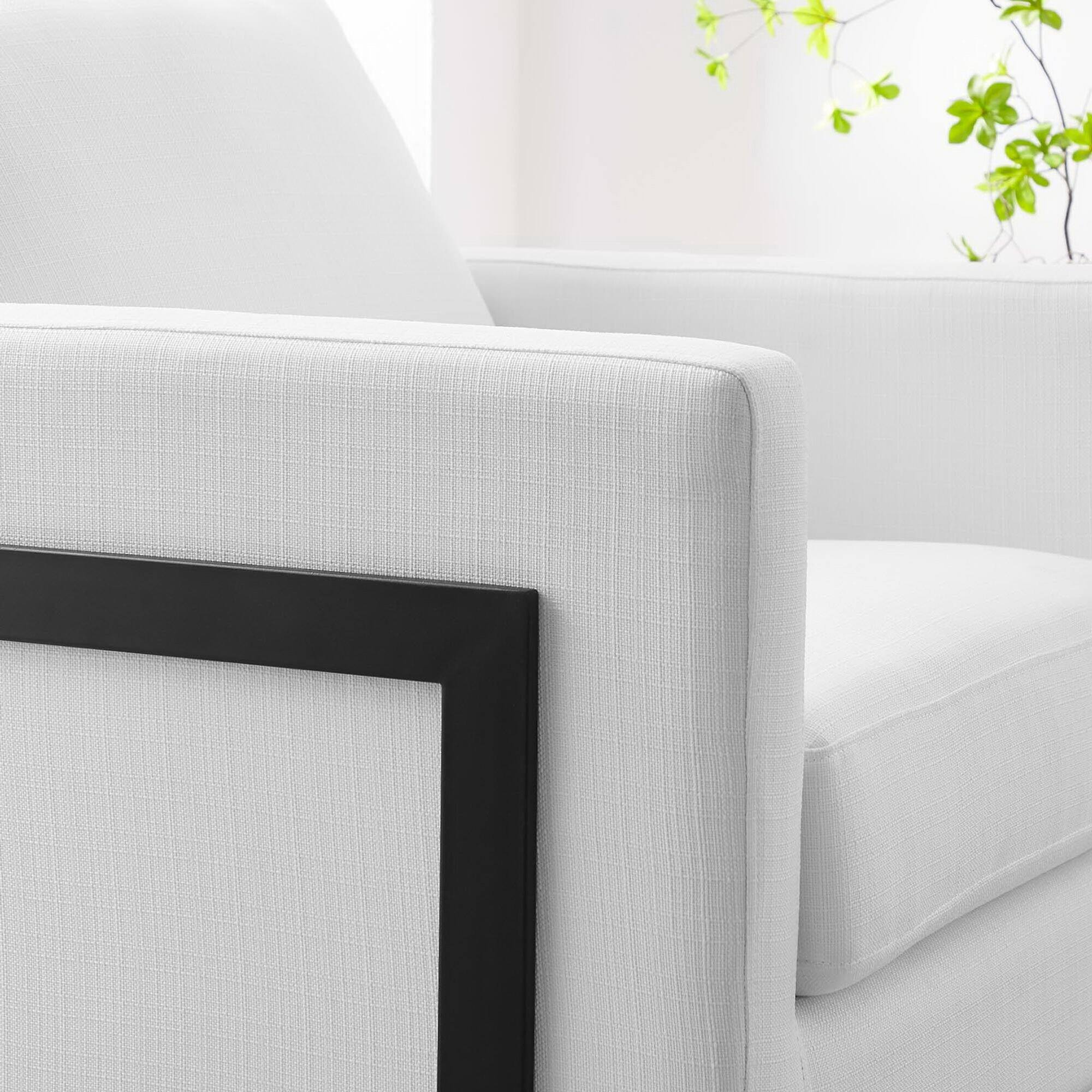 Back. Modway - Posse Upholstered Fabric Accent Chair by Modway - Black White.