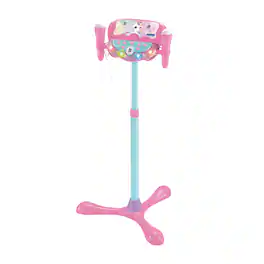 Lexibook - Unicorn, Adjustable stand karaoke set, dual microphones, voice effects, speaker with lights, Bluetooth connection, phone