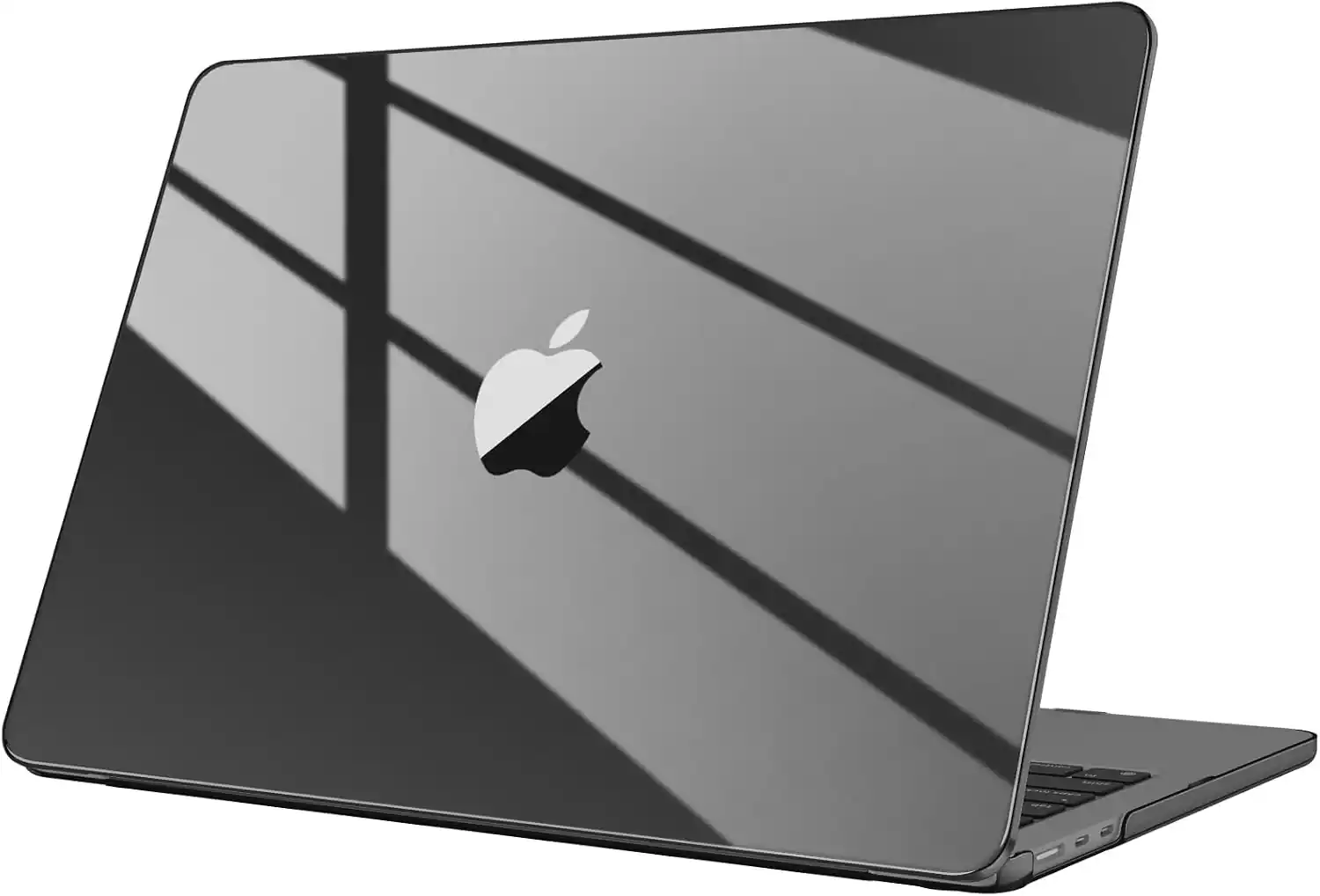 Front. Fintie - Case for MacBook Air 13.6 Inch, A2681 A3113 A3240 A3449 (2022-2026 Release) Ultra-Transparent, Snap-On Hard Shell Cover - Crystal Black.