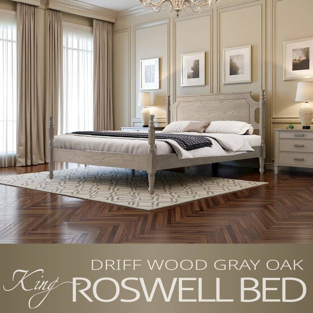 King DRIFF WOOD GRAY OAK ROSWELL BED