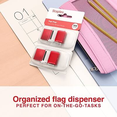 Staples Razor Flags Staples Stickies Page Flags with Pop Up Dispenser, 1