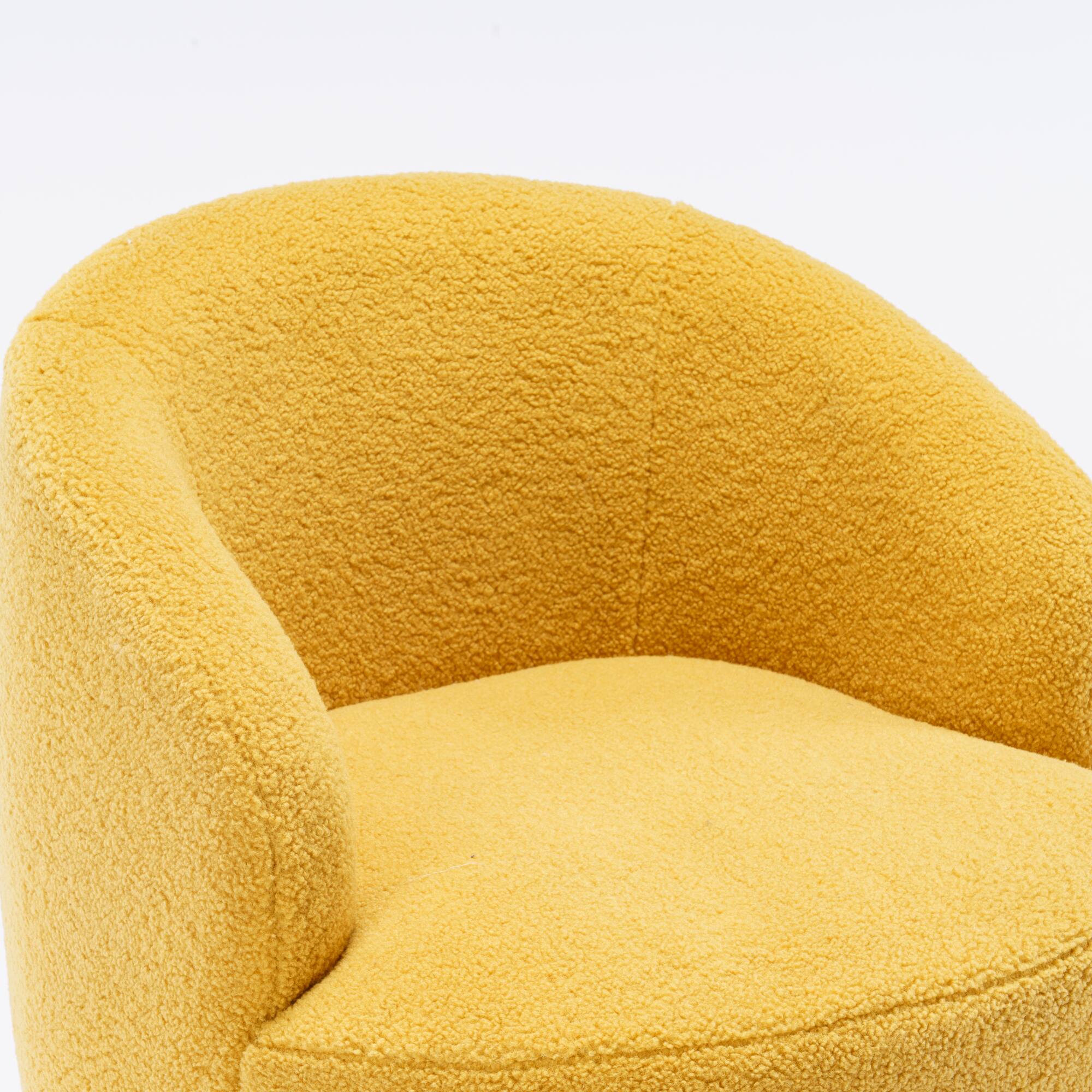 Alt View 2. GOODSILO - Plush Swivel Accent Armchair with Ergonomic Design and 360-Degree Rotation for Modern Interiors - Yellow.