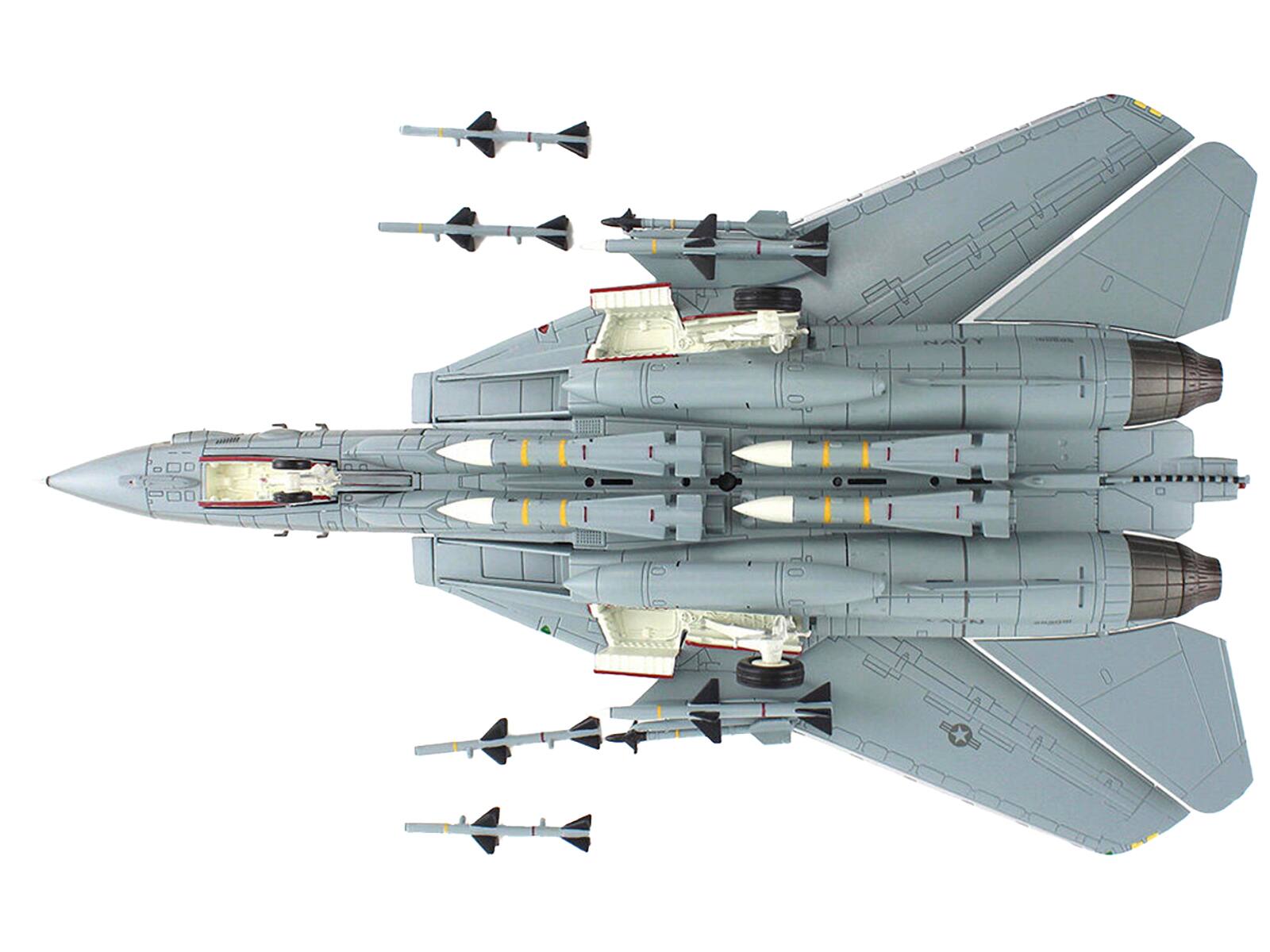 Back. Hobby Master - Grumman F-14A Tomcat Fighter Aircraft "Fist of the Fleet" United States Navy "Air Power Series" 1/72 - Grey.