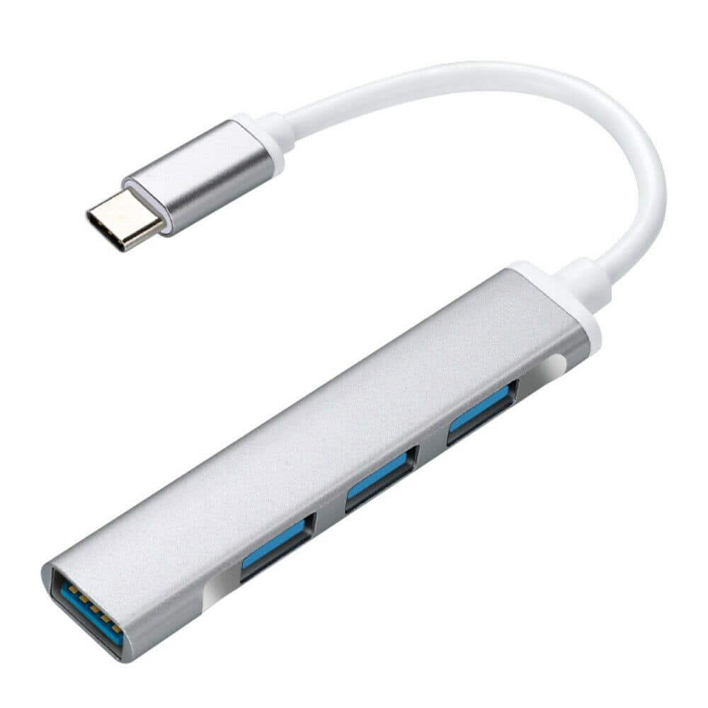 Sanoxy - USB-C Type C to USB 3.0 4 Port Hub Splitter - Silver