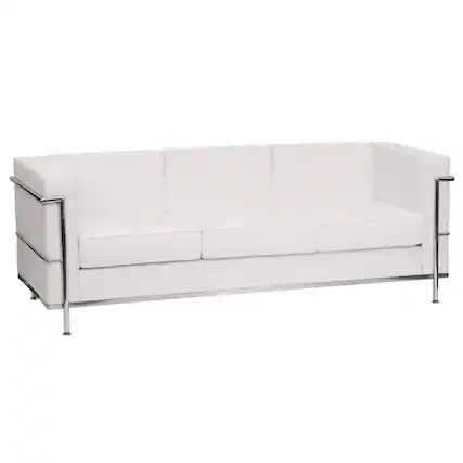 Front. Flash Furniture - HERCULES Regal Series Contemporary Melrose White LeatherSoft Sofa with Encasing Frame - White.