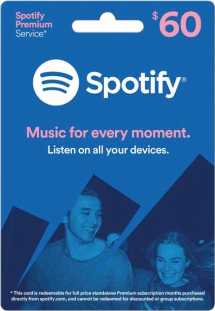 Spotify $60 Gift Card SPOTIFY $60 - Best Buy