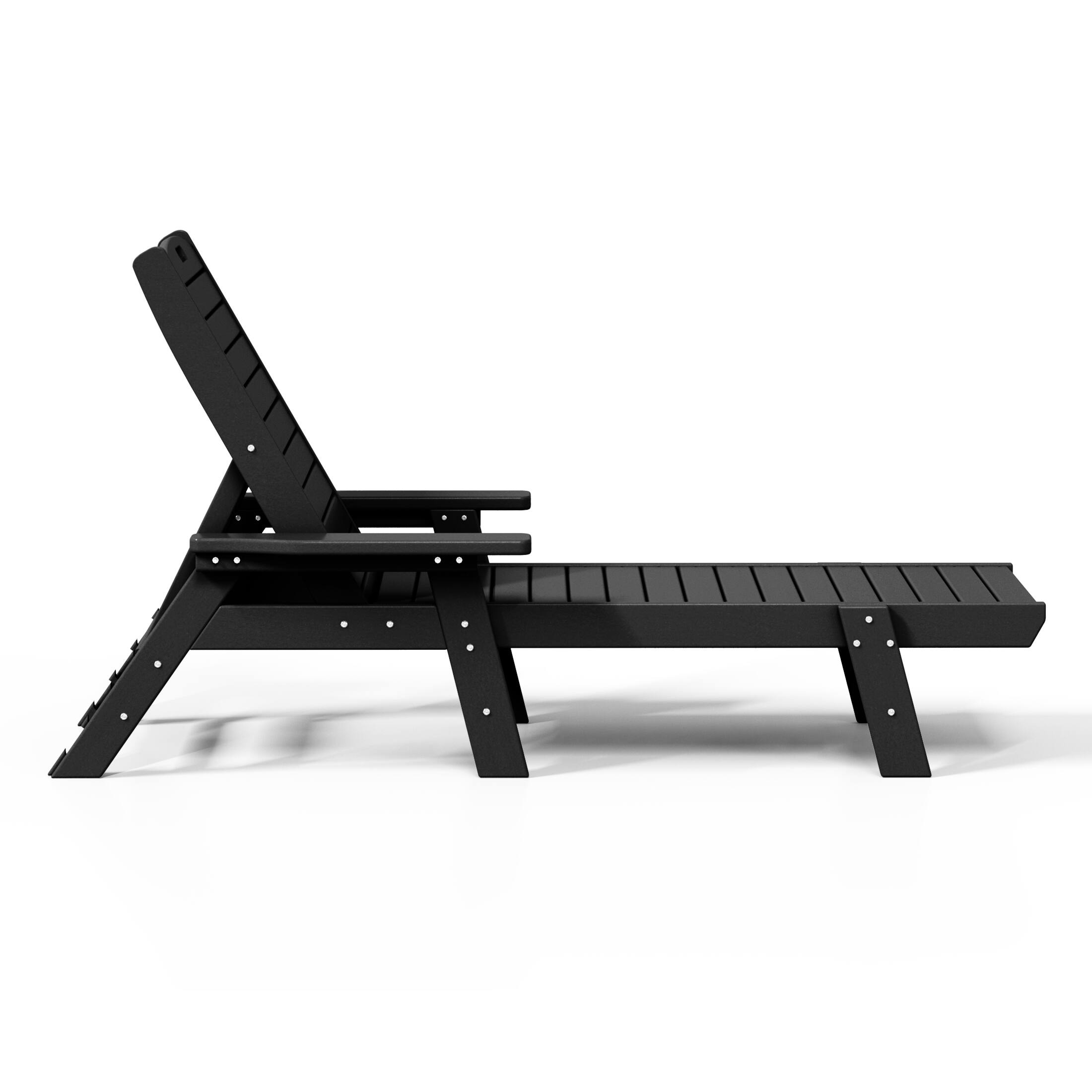 Left. WestinTrends - WestinTrends Malibu Poly Reclining Chaise Lounge - Black.