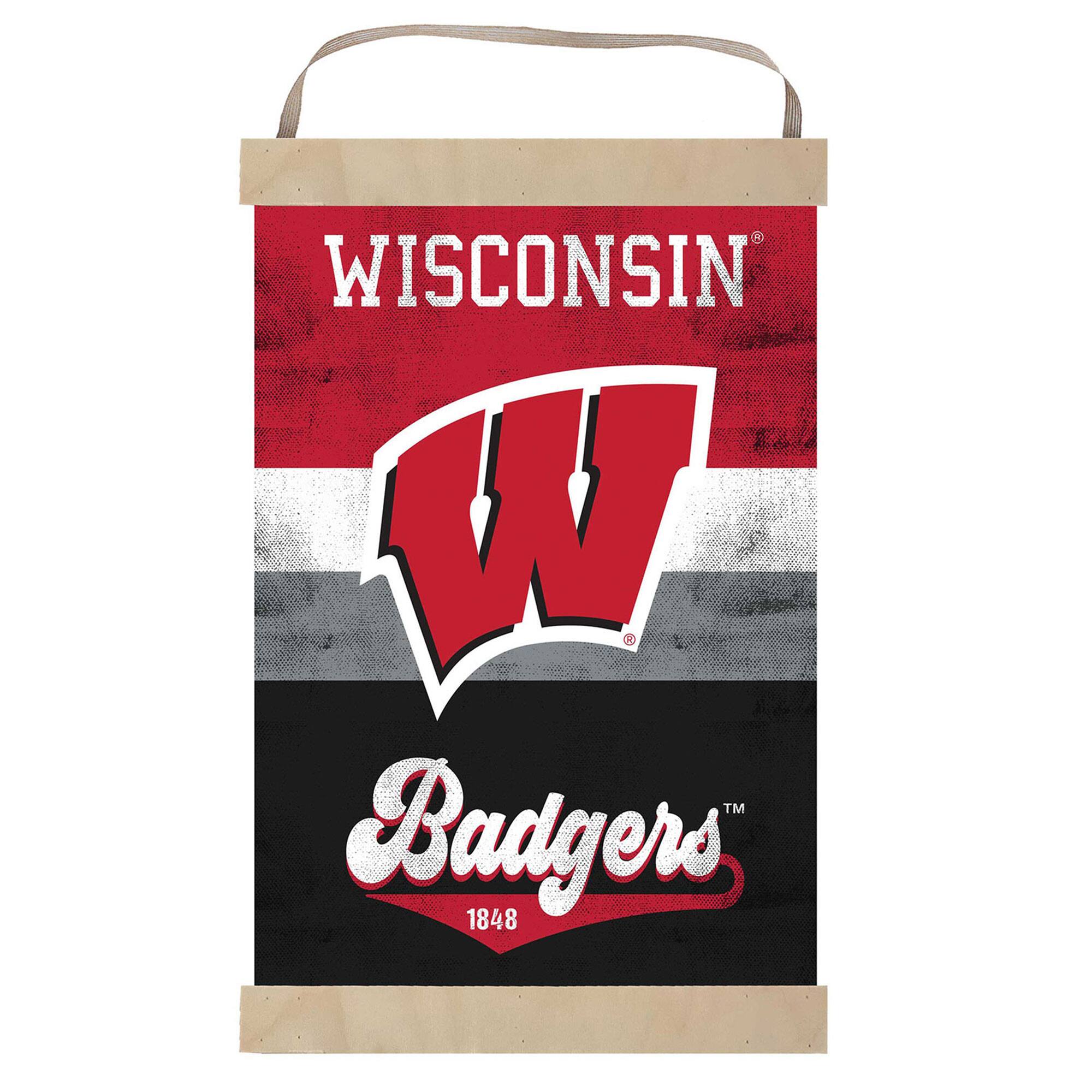 Wisconsin Badgers Retro Logo Banner Sign