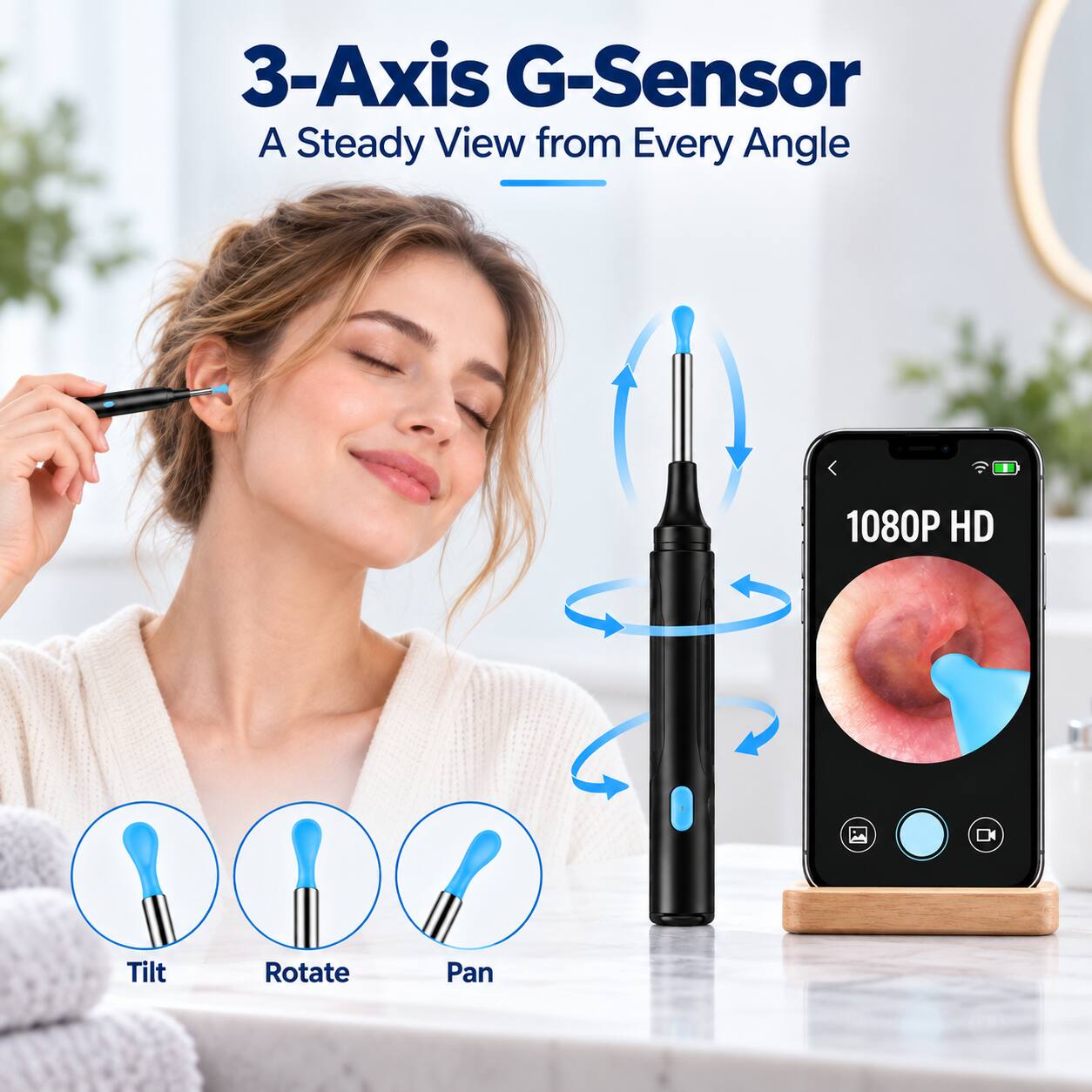 3-Axis G-Sensor  
A Steady View from Every Angle

1080P HD

Tilt  
Rotate  
Pan