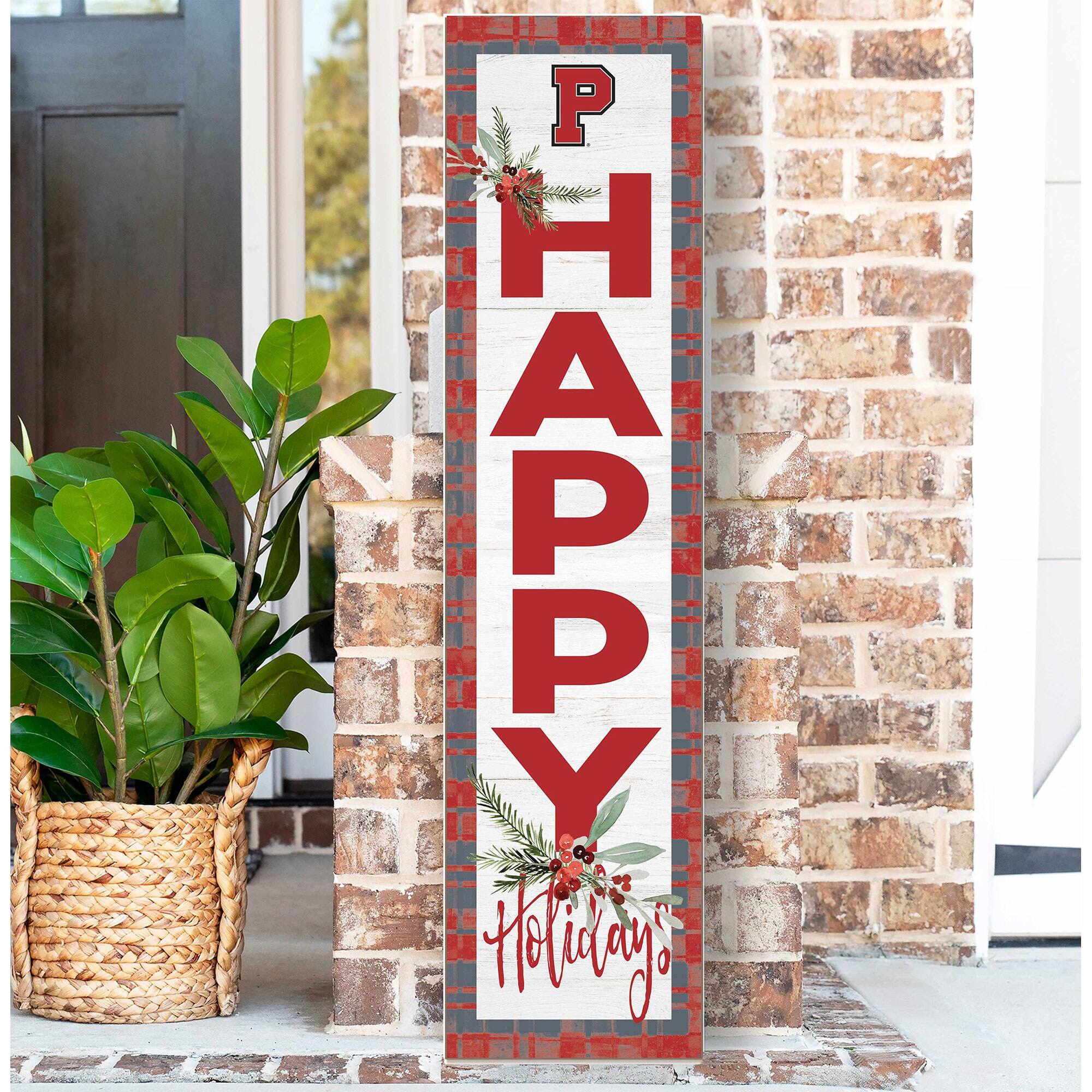 Alt View 1. Jardine - Pacific Boxers 12'' x 48'' Outdoor Happy Holidays Leaner - White.