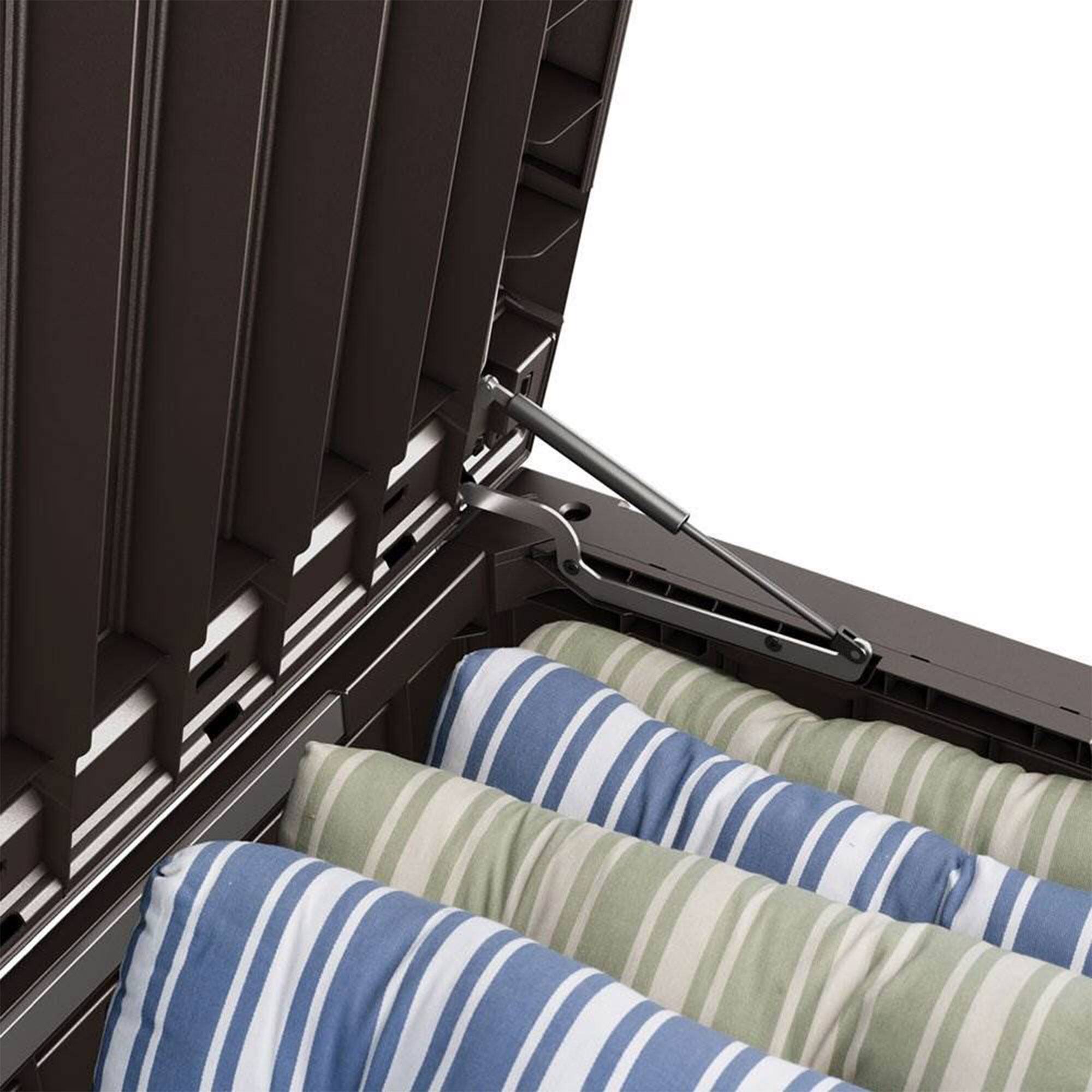 Alt View 10. Keter - Keter Westwood Outdoor 150 Gal Deck Storage Box for Yard Tools, Brown (2 Pack) - Brown.