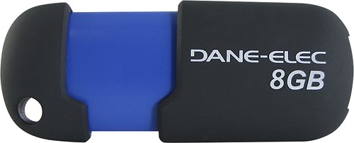Best Buy: Dane-Elec 8GB USB 2.0 Flash Drive Gray/Blue DA-ZMP-08G