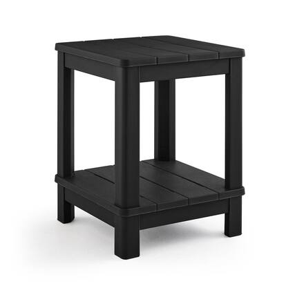 Front. Keter - Keter Graphite Black Square Resin Adirondack Side Table - Black.