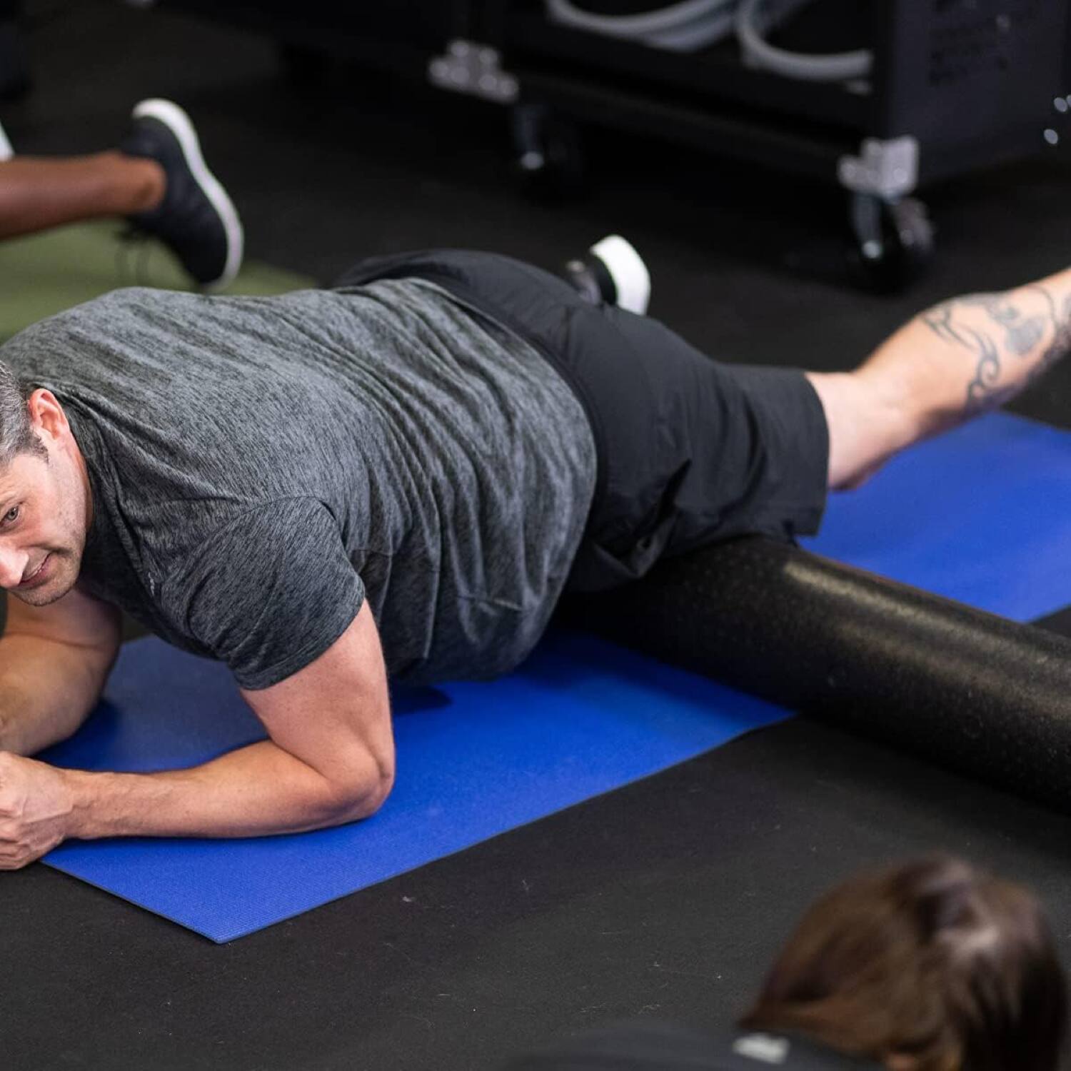 Alt View 5. Power Systems - Round Foam Roller 36" – Firm Back & Neck Massager for Pain Relief and Recovery - Black.