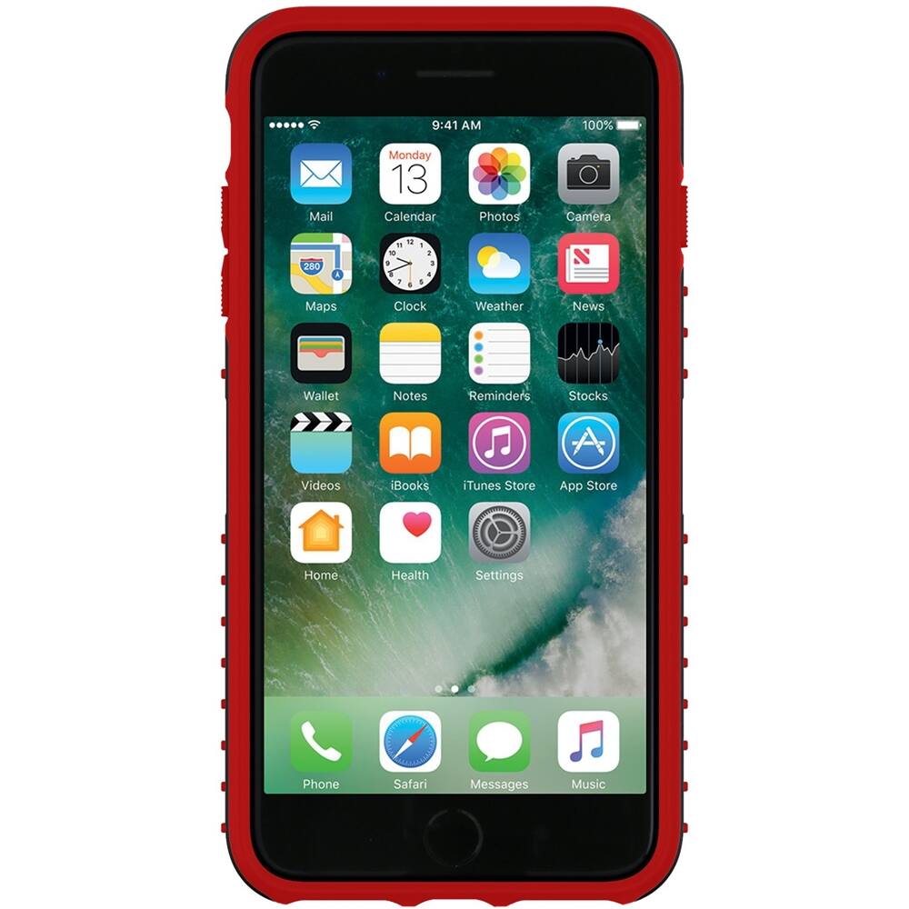 ua protect grip case for apple iphone 6 plus, 6s plus, 7 plus and 8 plus - black/red ua protect grip case for apple iphone 6 plus, 6s plus, 7 plus and 8 plus - black/red