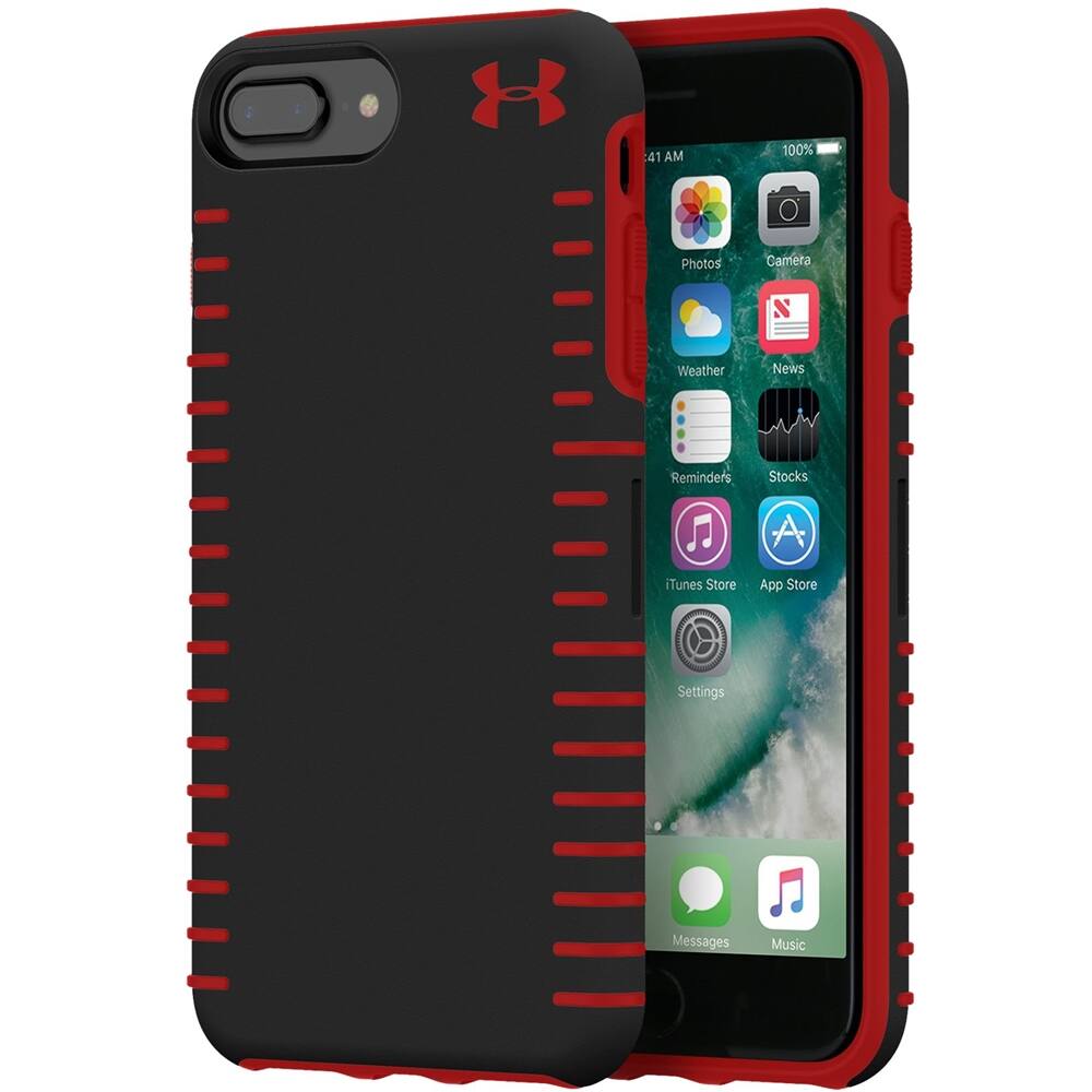 ua protect grip case for apple iphone 6 plus, 6s plus, 7 plus and 8 plus - black/red ua protect grip case for apple iphone 6 plus, 6s plus, 7 plus and 8 plus - black/red
