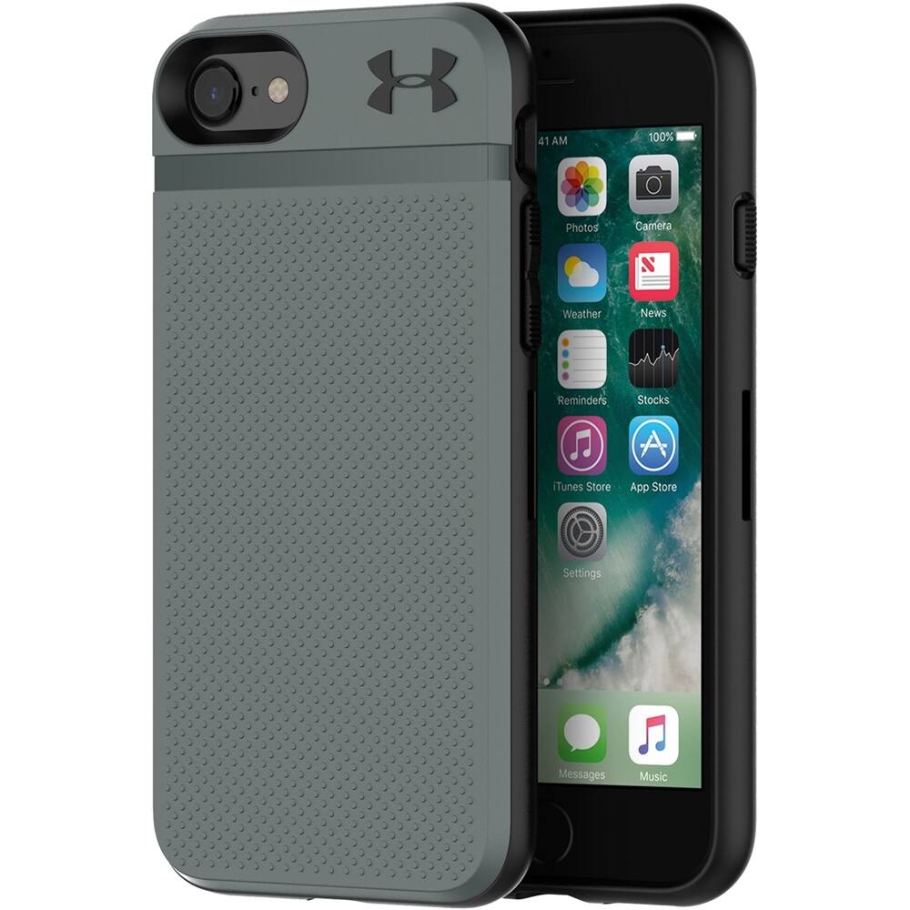 ua protect stash case for apple iphone 7 and 8 - graphite/black