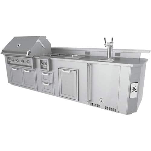 Hestan - 12' Outdoor Living Suite with Countertop, Beer Dispenser and Bar - Silver - Angle_Zoom