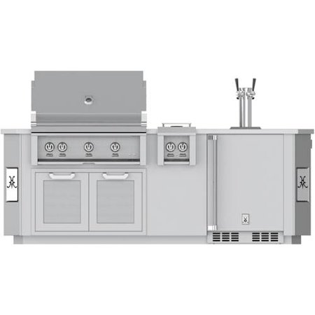 Hestan - 8' Outdoor Living Suite with Bar - Silver