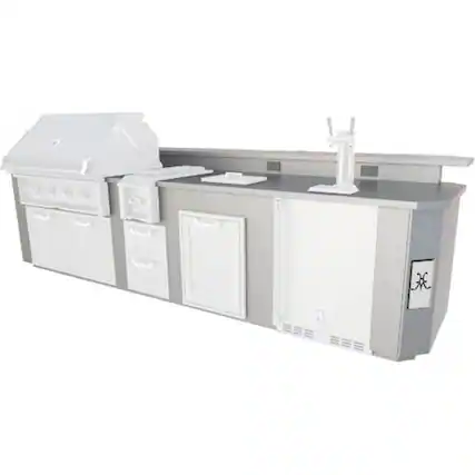 Angle. Hestan - Outdoor Living Suite - Silver.