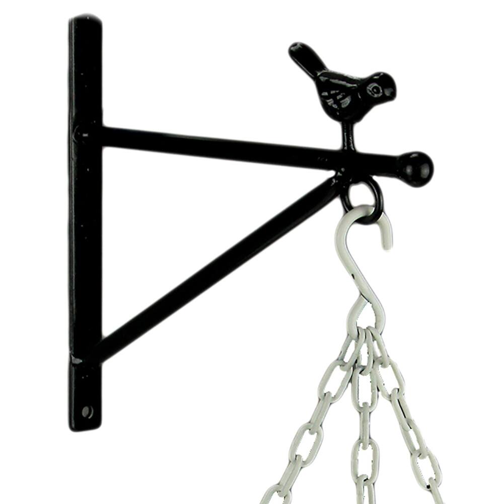 Alt View 2. PD Home & Garden - Black and White Enamel Metal Wall Mounted Bowl and Bracket - White.