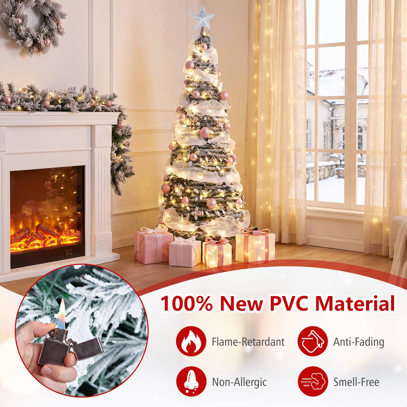 100% New PVC Material  
Flame-Retardant  
Anti-Fading  
Non-Allergic  
Smell-Free
