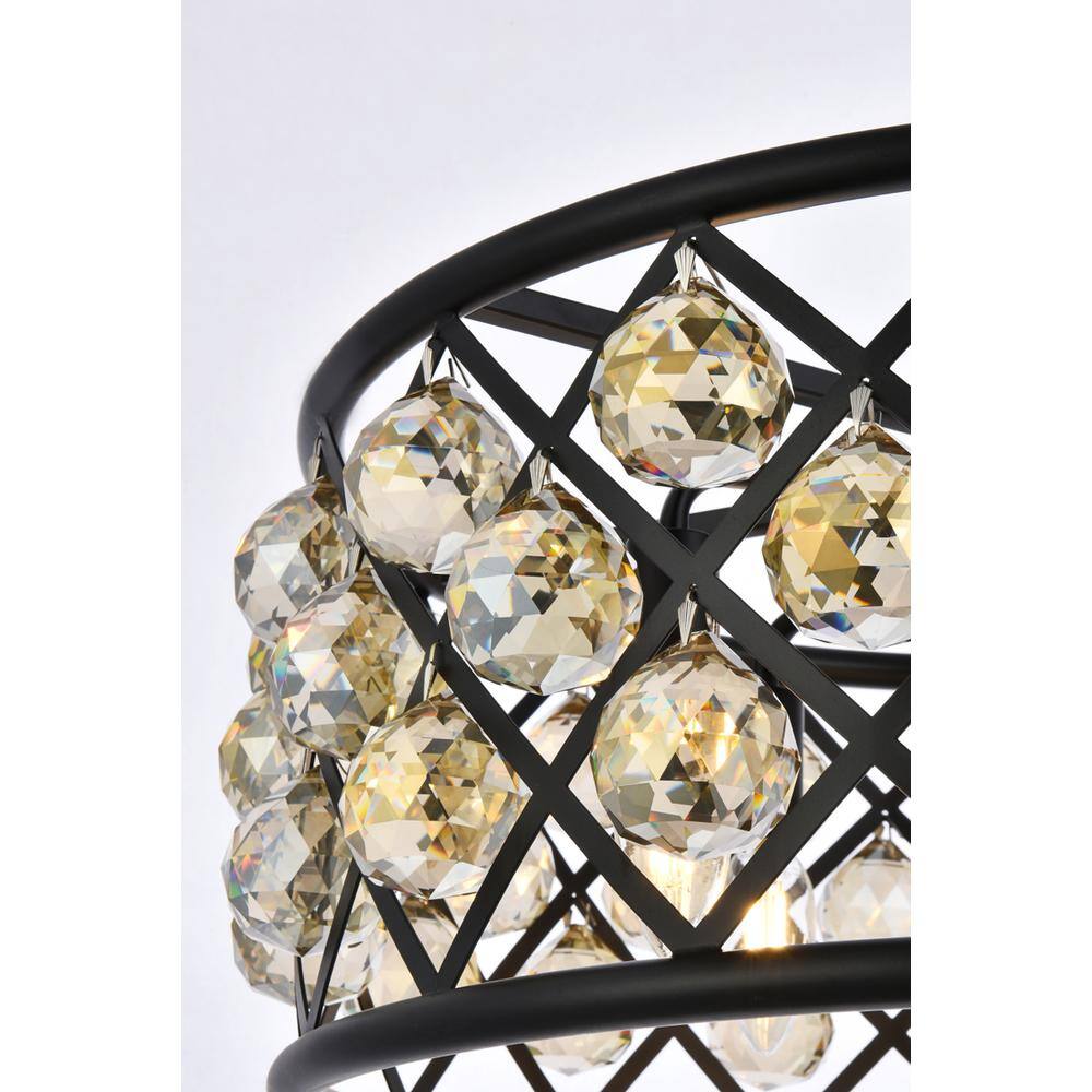 Back. Urban Classic - Madison 5 light Matte Black Chandelier Golden Teak (Smoky) Royal Cut Crystal - Matte Black.