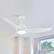 Front. Vaczon - 52" Modern White Integrated LED Propeller Ceiling Fan with Remote - White.