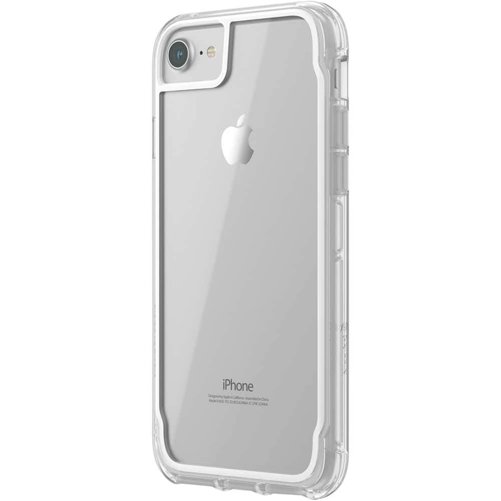 Front. Griffin - Survivor Case for Apple® iPhone® 6, 6s, 7 and 8 - White/clear.