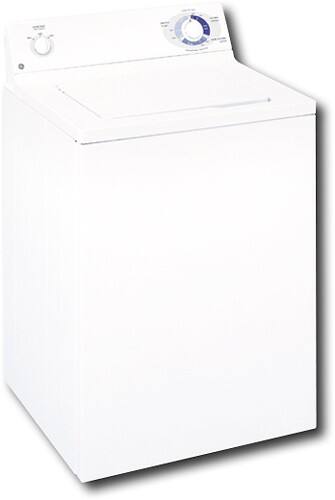 Angle Standard. GE - 3.2 Cu. Ft. 6-Cycle Super Capacity Washer - White-on-White.